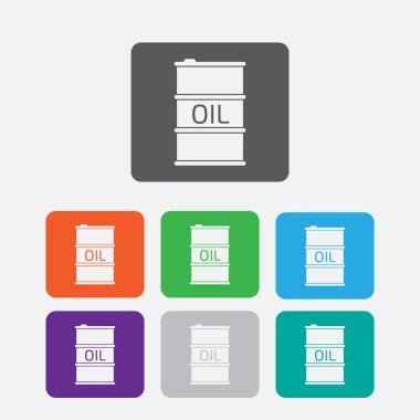 Petrol varil simgesini veya işareti, vektör çizim. renk simgesi