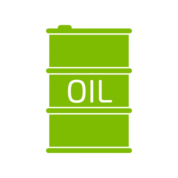 Icono o signo de barril de petróleo, ilustración vectorial. icono verde — Vector de stock