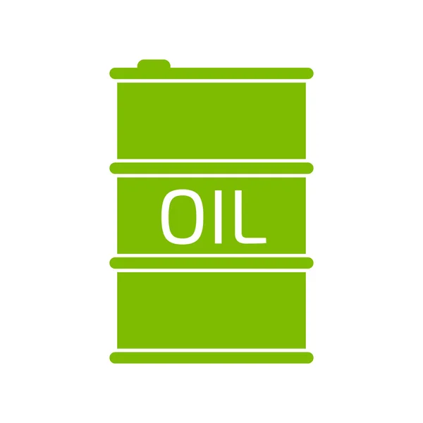 Petrol varil simgesini veya işareti, vektör çizim. Yeşil simge — Stok Vektör