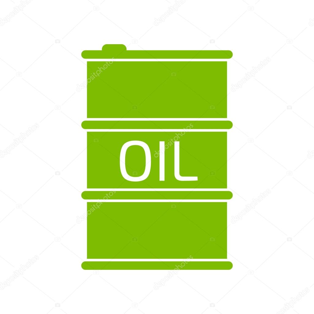 Oil Barrel icon or sign, vector illustration. green icon