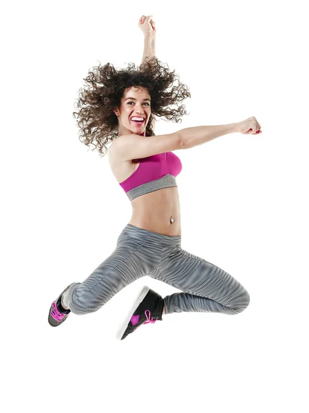 Mujer bailarina bailando ejercicios de fitness — Foto de Stock
