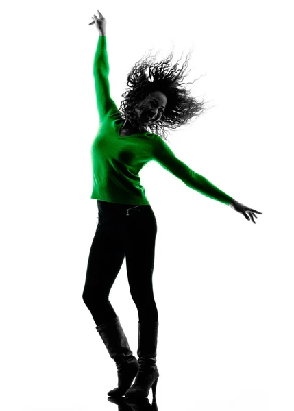 Silhueta mulher isolada Dança — Fotografia de Stock
