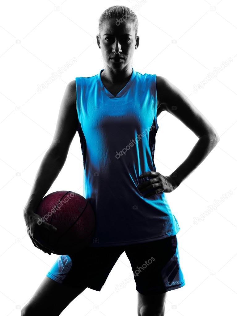 woman basketball player silhouette