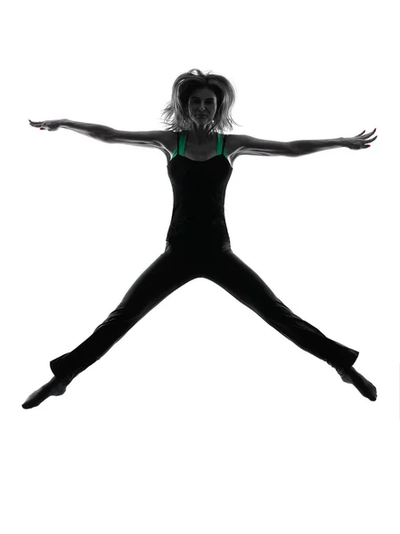 Танцовщица танцующая силуэт — стоковое фото
