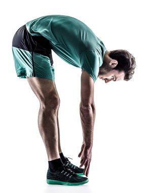 adam atlet jogger izole çalıştıran