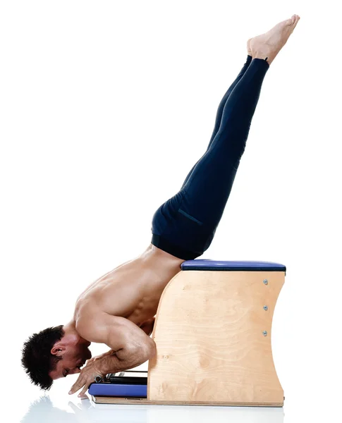 Pilates de fitness hombre ejercicios aislados —  Fotos de Stock