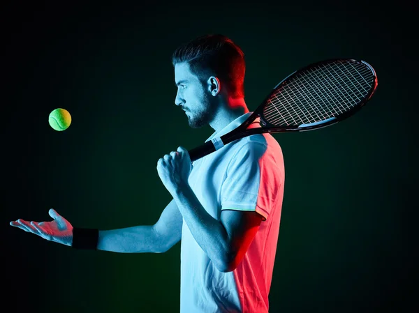 Tenisový hráč muž izolované — Stock fotografie
