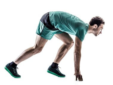 adam atlet jogger izole çalıştıran