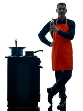 adam pişirme Şef siluet izole