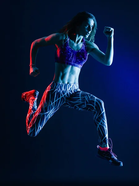 Woman runner running jogger jogging isolated — Stock Photo, Image