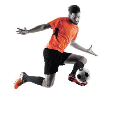 Futbol oyuncu adam izole siluet