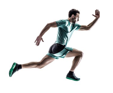 adam atlet jogger izole çalıştıran