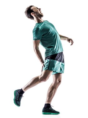 adam atlet jogger izole çalıştıran
