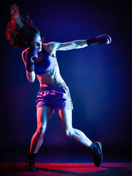 Жінка боксерський бокс ізольований — стокове фото