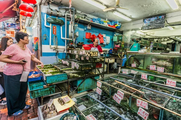 Mercado de mariscos Causeway Bay Hong Kong — Foto de Stock