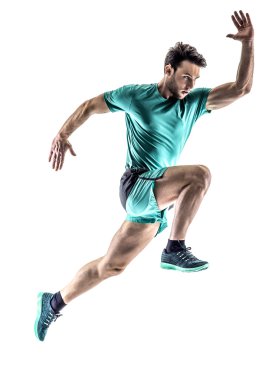 adam atlet jogger izole çalıştıran