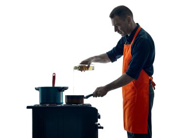 adam pişirme Şef siluet izole