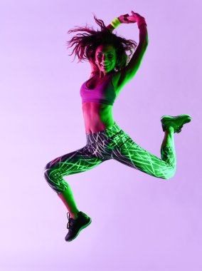 fitness egzersizleri izole kadın dansçı
