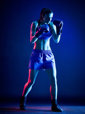 kadın boksör izole boks