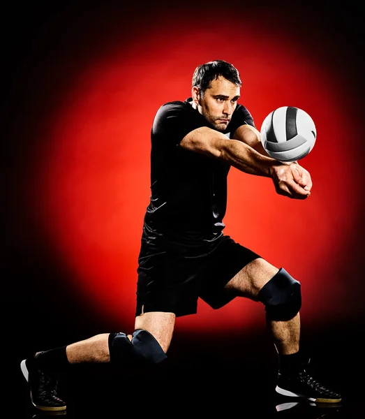 Volley bal speler man geïsoleerd — Stockfoto