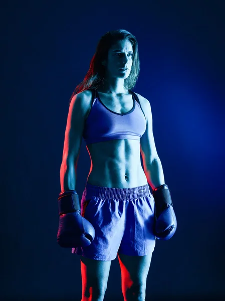 Kadın boksör izole boks — Stok fotoğraf