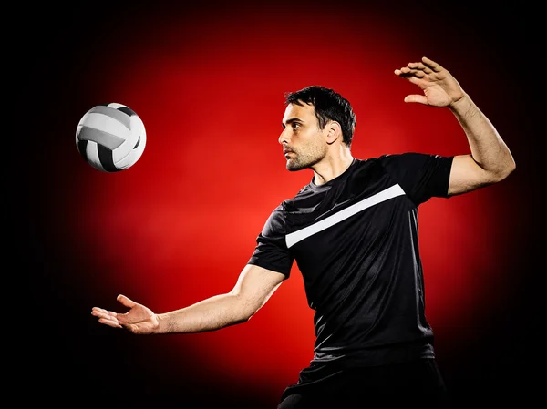 Volley ball player mand isoleret - Stock-foto