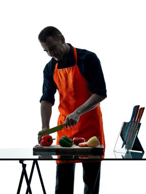 adam pişirme Şef siluet izole