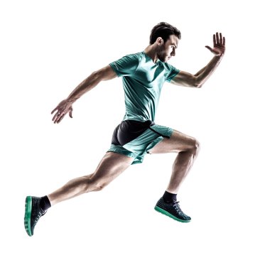 adam atlet jogger izole çalıştıran