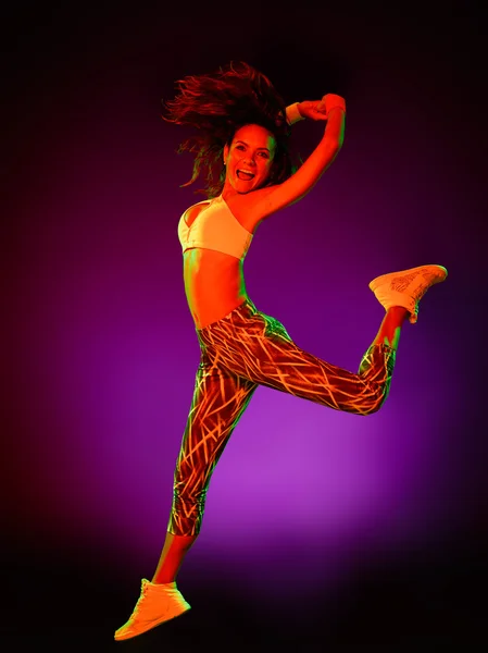 Femme danseuse danse fitness exercices isolés — Photo
