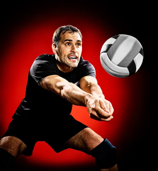 Volley boll spelare man isolerade — Stockfoto
