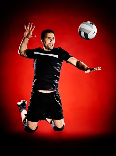 Volejbalový míč hráč muž izolované — Stock fotografie