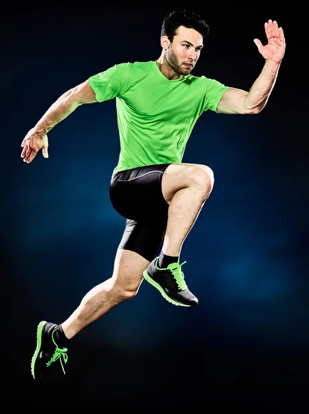 Man loper, jogger joggen geïsoleerd uitgevoerd Stockfoto