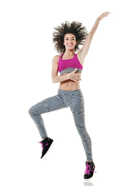 Mujer bailarina bailando fitness aislado — Foto de Stock