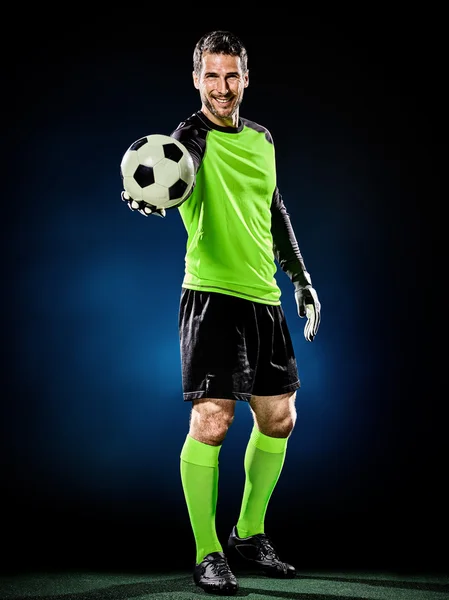 Kaleci futbol adamı izole — Stok fotoğraf