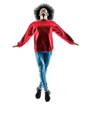 Afrika adam dansçı izole siluet