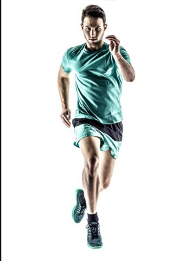 adam atlet jogger izole çalıştıran