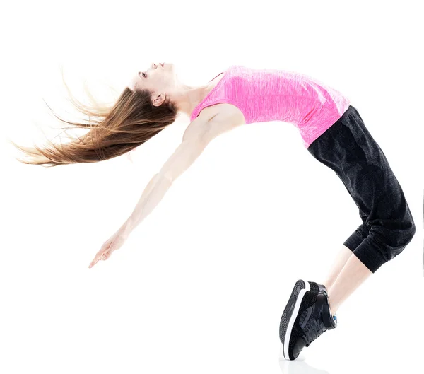 Woman modern dancer dancing isolated — Stock Photo, Image