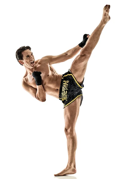 Muay Thai kickboxing kickboxer pugile uomo — Foto Stock