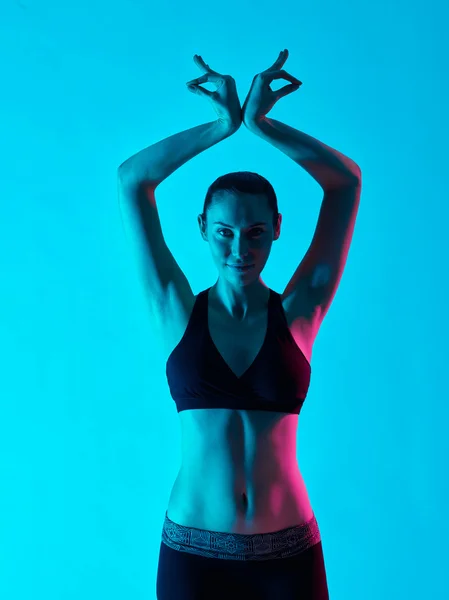 Vrouw yoga zen portret namaste salte — Stockfoto