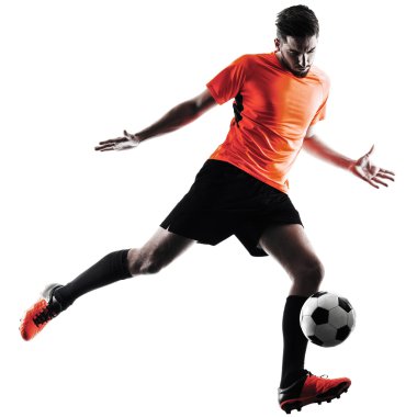 Futbol oyuncu adam izole siluet