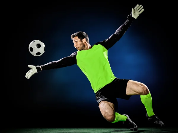 Goalkeeper soccer man isolated — Stock Photo, Image