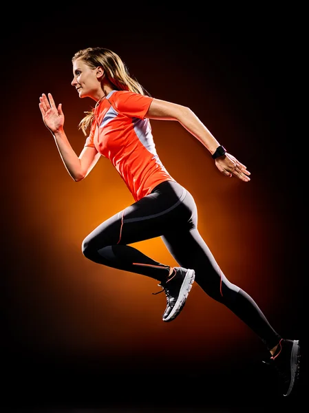 Mujer corredor corriendo corredor jogging aislado — Foto de Stock