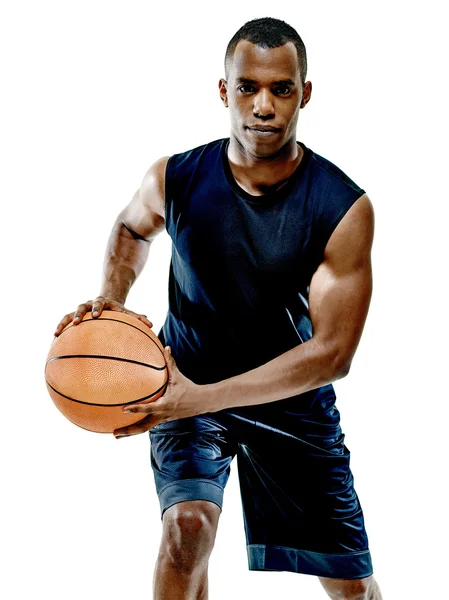 Basketbalový hráč muž izolované — Stock fotografie