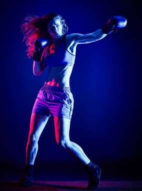 kadın boksör izole boks