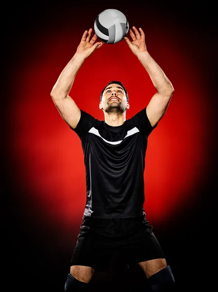 Volley ball player mand isoleret - Stock-foto