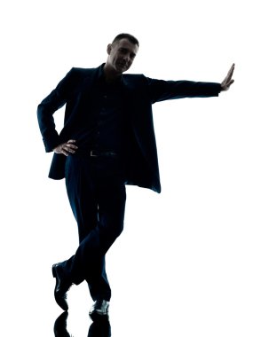 izole iş adam ayakta siluet