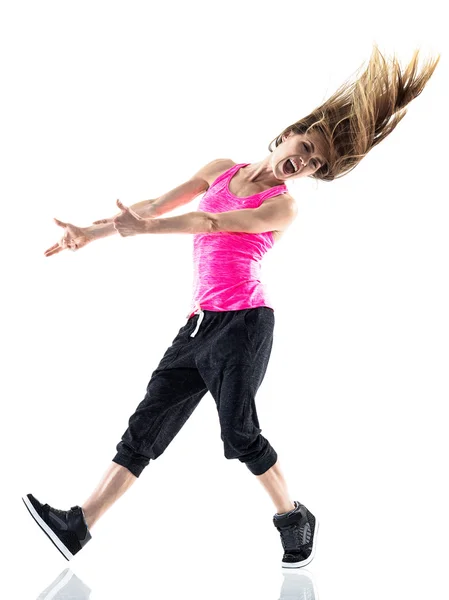 Nő modern táncos táncol elszigetelt — Stock Fotó