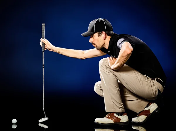 Ember golfozó Golf elszigetelt — Stock Fotó