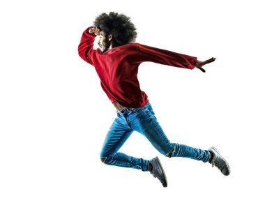 Afrika adam siluet izole