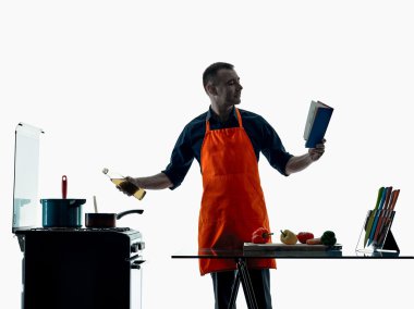 adam pişirme Şef siluet izole